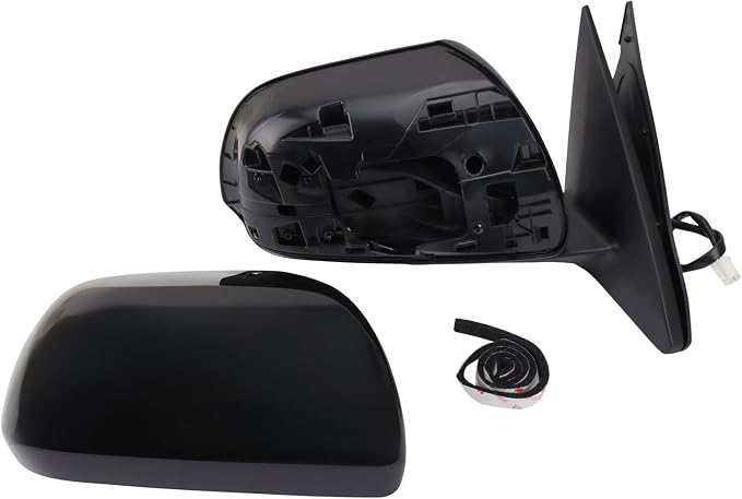 Passenger Side Mirror Assembly Electric Adjustment Heated No Memory Black Compatible with 2008-2013 Toyota Highlander TO1321246 TO1321334