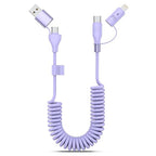 Purple USB-C and Lightning Cable 2-in-1, 3-FT iPhone 17 16 15 Car Charger Cord, 60W Fast Charging Cable for iPhone, Samsung Galaxy Supports Apple CarPlay & Android Auto