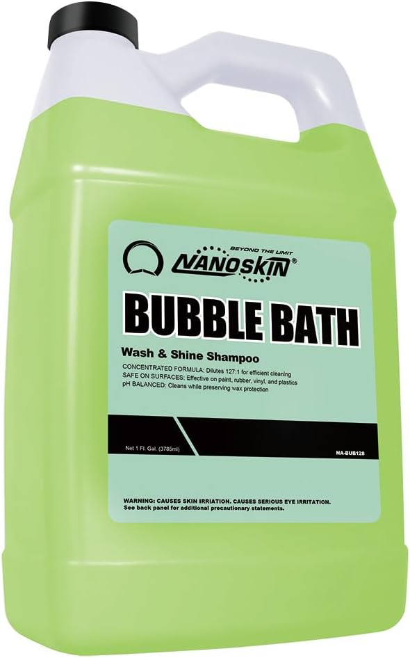 BUBBLE BATH Foaming Car Wash Shampoo 1 Gallon - Works with Foam Cannon, Foam Gun, Bucket Washes, Car Soap for Pressure Washer | For Car, Truck, Motorcycle, RV & More | Green Apple Scented