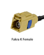 Fakra K Curry Female Cable RG174 12in/30cm Fakra Curry Code K Female to Female Compatible with Car Vehicle Radio Stereo Receiver Tuner
