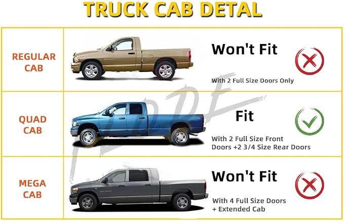 Window Visor Rain Guards Compatible with 2002-2008 Dodge Ram 1500 & 2003-2009 Dodge Ram 2500/3500/4500/5500 Quad/Crew Cab Wind Deflectors Vent Visors for Truck Tape-On Smoke Outside Mount 4pcs