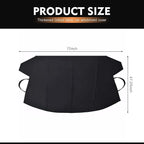 Windshield Cover for Ice and Snow, 75" x 47.25" Heavy Duty 600D Oxford Fabric Protector, Windproof Anti-theft Car Windshield Cover, Universal for Cars SUVs Trucks (Black)