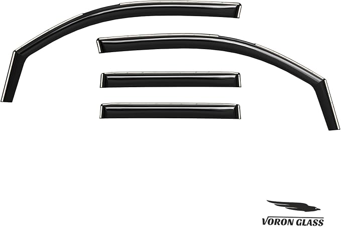 Voron Glass in-Channel Extra Durable Rain Guards for Toyota Tacoma 2024-2026 Double Cab, Window Deflectors, Vent Window Visors, 4 Pieces - 200694