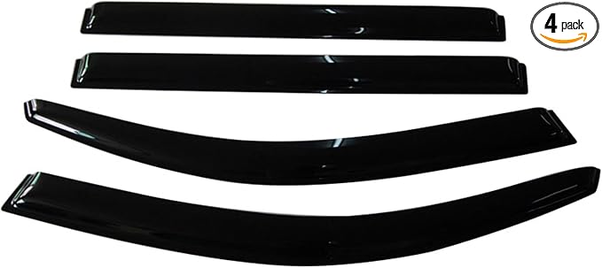 Tape On Window Visors Fits for 2008-2013 Toyota Highlander, Side Auto Window Wind Deflectors, Ventshade, Rain Guards for Cars/Trucks