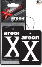 X XV02 Hanging Best Car Air Freshener Black Crystal Scent, Paper Hanging Ornaments, Long Lasting Scent for Car or Home 12 Pack