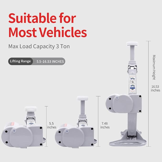 Electric Car Jack Kit 12V Trailer Floor Jack Stands Set 3 Ton Vehicle Scissor Car Lift for Tire Change and Road Emergency with Impact Wrench
