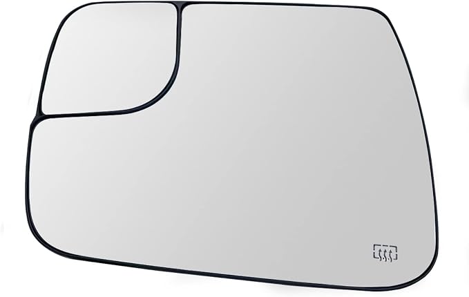 Left Driver Side Heated Convex Mirror Glass Replacement For 2019 2020 2021 Dodge Ram 1500 - Power Heated, with Backing Plate, Replace 68402036AA 68402037AA