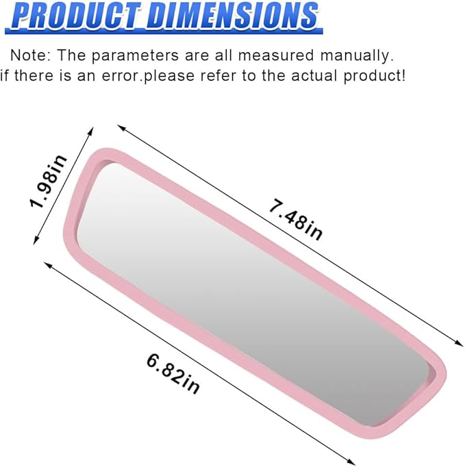 YoRise Car Rear View Mirror Protector Frame, Rearview Edge Cover (Pink) | Car Rearview Mirror Cover, Car Mirror Decoration Protector Accessories for Most Cars