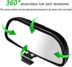 2PCS Large 5.7" Adjustable Mounted Blind Spot Mirror Fix with Screws to Prevent Falling, HD Glass Wide Angle Side Rearview Mirror Universal Vehicle Mounted Mirrors (2)