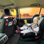 Kick Mats Back Seat Protector, Waterproof Oxford Seat Back Protector, Car Seat Back Protector for Kids, Back of Seat Protector for Kids Feet Car Seat (Black B -1pc)