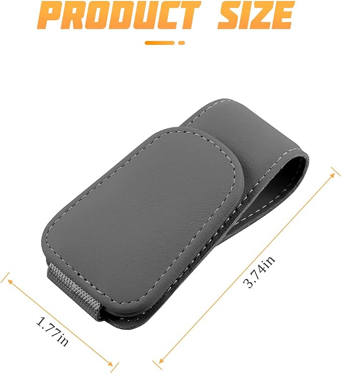 Sunglasses Holders for Car Sun Visor, Leather Eyeglasses Hanger Mounter, Magnetic Glasses Holder and Ticket Card Clip, Auto Interior Accessories Universal for SUV Pickup Truck