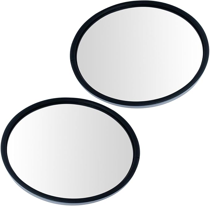 Mirror Set Heated Stainless Steel 8.5 Inch Round Convex Offset Stud with Bracket Driver and Passenger Side for 1980-1999 Ford F-800 1960-1980 Chevrolet C60 1997-2009 GMC T7500 2011-2018 Ram 5500