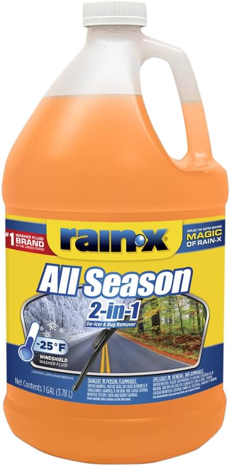All Season -25°F 2-in-1 De-Icer & Bug Remover Windshield Washer Fluid - 1 Gallon (Pack of 6)
