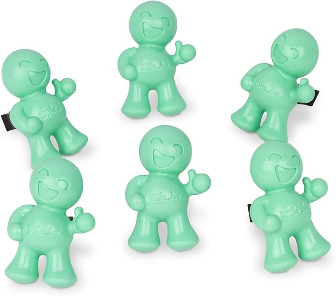 Little Joe 96406-6PK Fresh Mint Scent Car Air Freshener Vent Clip, Fights Odors for up to 45 Days, Long-Lasting Freshness, Cute Car Odor Eliminator, Pack of 6