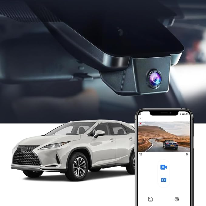 4K Dash Cam Suitable for Lexus RX 350 450h 350L F Sport Luxury 2016 2017 2018 2019 2020 2021 2022 (Model B), 2160P Video WiFi, OEM Style, Parking Mode, Loop Recording, Plug&Play, 64GB Card
