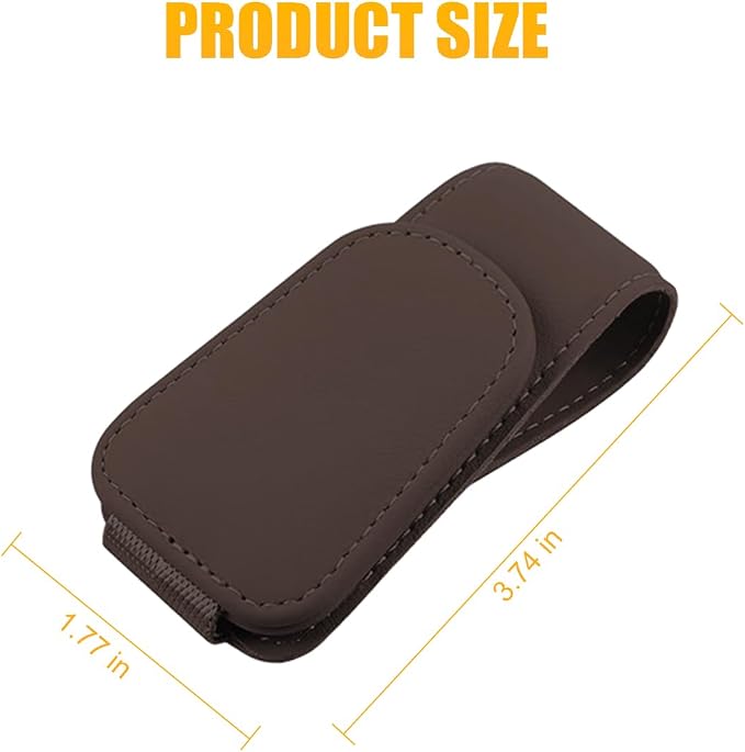Sunglasses Holders for Car Sun Visor, Leather Eyeglasses Hanger Mounter, Magnetic Glasses Holder and Ticket Card Clip, Auto Interior Accessories Universal for SUV Pickup Truck