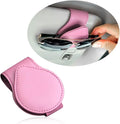 Magnetic Sunglass Holder for Visor, PU Leather Car Organizer, Universal Accessory (Pink)