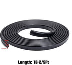 16.4ft (5m) Car Door Edge Guards Black – Self-Adhesive PVC, U-Shaped, Fits Most Vehicles, Fade-Resistant, Scratch- and Chip-Resistant – Reduces Dings in Parking Lots