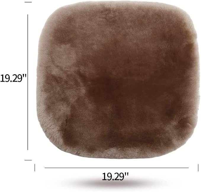 Genuine Sheepskin Auto Seat Pad, Australian Soft Wool Seat Cover Breathable and Sweat-Wicking Comfort Warm Universal Fit,19.2 inch x19.2 inch (Front seat Cushion 2pcs, Gray)