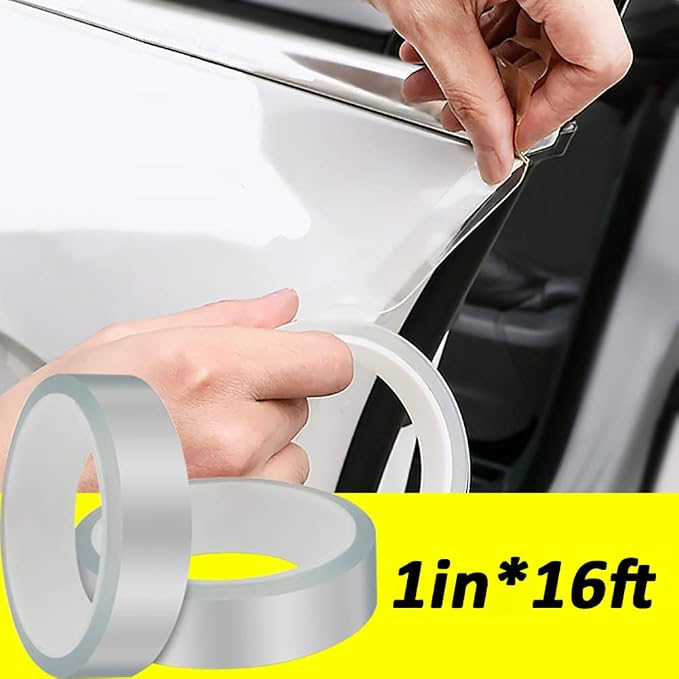 Car Door Edge Guard Clear Universal Door Sill Protector Car Door Trim Edge Guard Protection Film Anti-Collision Fits for Most Car,0.8in16ft(2cm5m) Transparent