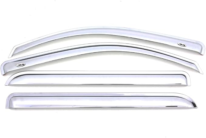 Auto Ventshade [AVS] Outside Mount Rain Guards For 2019-2026 Chevrolet Silverado, GMC Sierra 1500, 20-25 Silv./Sierra 2500HD/3500HD, CREW CAB ONLY | Window Vent Visors, 4 pcs. - Chrome | 684805