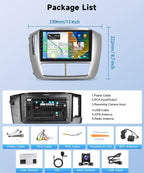 Car Stereo for Honda Pilot 2006 2007 2008[8Core 6+128G]Wireless Carplay Android Auto,9 inch IPS Touch Screen Radio, Android13/GPS/WiFi/32EQ DSP/59UI/Bluetooth5.0/SWC/Backup Camera&Mic for Pilot Radio