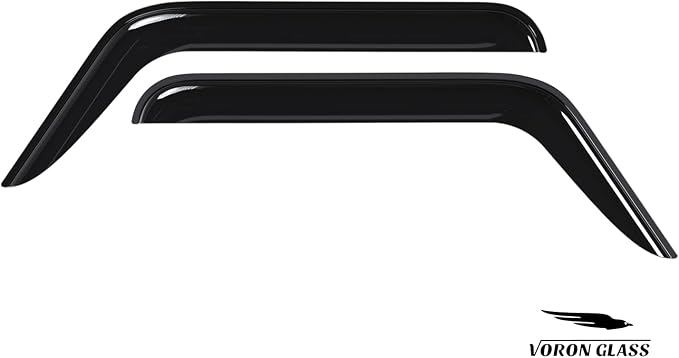 Voron Glass Tape-on Extra Durable Rain Guards for Jeep Wrangler JL 2018-2026/Jeep Gladiator 2020-2026, Window Deflectors, Vent Window Visors, 2 Pieces - 100278