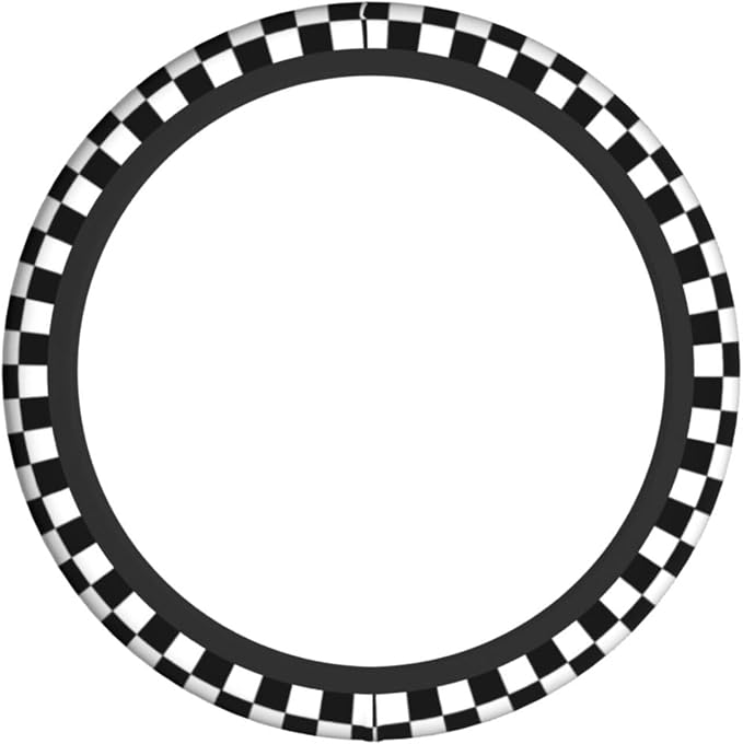 Black and White Checkered Flag Steering Wheel Cover Car Accessories Cute for Women Girls Girly Universal 15 Inch Neoprene Auto Interior Decor Anti Slip Car Truck Protector