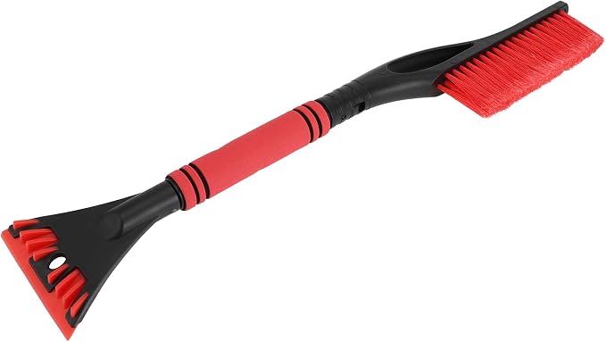 1pc 60x11cm Universal Car Ice Scraper Brush with Broom - SUV Snow Frost Remover for Car Truck RV Windscreen Side Window Anti Crash - Plastic Red Snow Shoveling Defrost Clearing