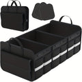 CloudDream Car Trunk Organizer and Storage, 35.4" Large Foldable Cargo Storage with 3 Compartments & 6 Pockets, Waterproof Collapsible Organizer for SUV, Truck, Minivan, Sedan, Auto Accessories