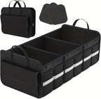 CloudDream Car Trunk Organizer and Storage, 35.4" Large Foldable Cargo Storage with 3 Compartments & 6 Pockets, Waterproof Collapsible Organizer for SUV, Truck, Minivan, Sedan, Auto Accessories