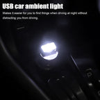 Car Interior Atmosphere Lamp, Plug-In USB Interface LED Vehicle Ambient Lighting Kit, Portable Mini Automotive Night Light Decoration Accessories, Universal for SUV, Sedan, Truck (White)