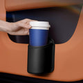 Leather Car Cup Holder, Hanging Automotive Back Seat Bottle Holders, Scratch-Resistant Vehicle Door Drink Holder, Clip-On Auto Organizer Accessories for Soda Cans, Coffee (Black)