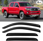 Window Rain Guards Visors for 2005-2023 Toyota Tacoma Double Cab, Out-Channel Window Vent Wind Shades Deflectors Shield for 05-23 Tacoma 4 Full-Size Cab