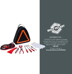 PICNIC TIME NFL Roadside Emergency Car Kit, Auto Vehicle Safety Road Side Assistance with Jumper Cables and Car Tool Kit, (Black with Orange Accents)