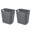 Plastic Small Trash Can Wastebasket, Garbage Container Basket for Bathrooms, Laundry Room, Kitchens, Offices, Kids Rooms, Dorms, 3.5 Gallon, Dark Grey, 2 Pack | Compact Sturdy Garbage Can for Bathroom, Laundry Room, Kitchen, Office, Kids Room, D...
