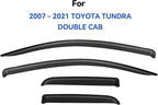 Window Visors Rain Guards for 2007-2021 Toyota Tundra Extended Cab, Out-Channel Window Vent Wind Deflectors Visors Shades for 07-21 Tundra Double Cab