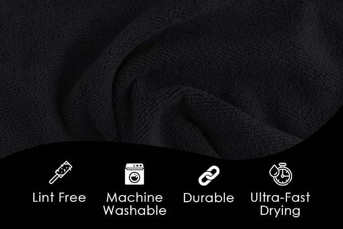 Microfiber Cleaning Cloths (Value Pack of 48) - Size 16 x 16 Inches, Highly Absorbent Cleaning Rags, Lint Free, Reusable and Washable, Microfiber Towels for Cars