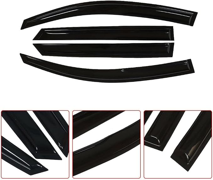 Tape-On Windows Visor 4-Piece for 2016-2021 Hyundai Tucson Rain Guards Shield Shade Smoke 94457