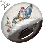 Universal Car Steering Wheel Sun Shade Cover, Butterfly Floral Heat-Resist Aluminum Foil Steering Wheel Cover for Most of Car SUV Truck Van