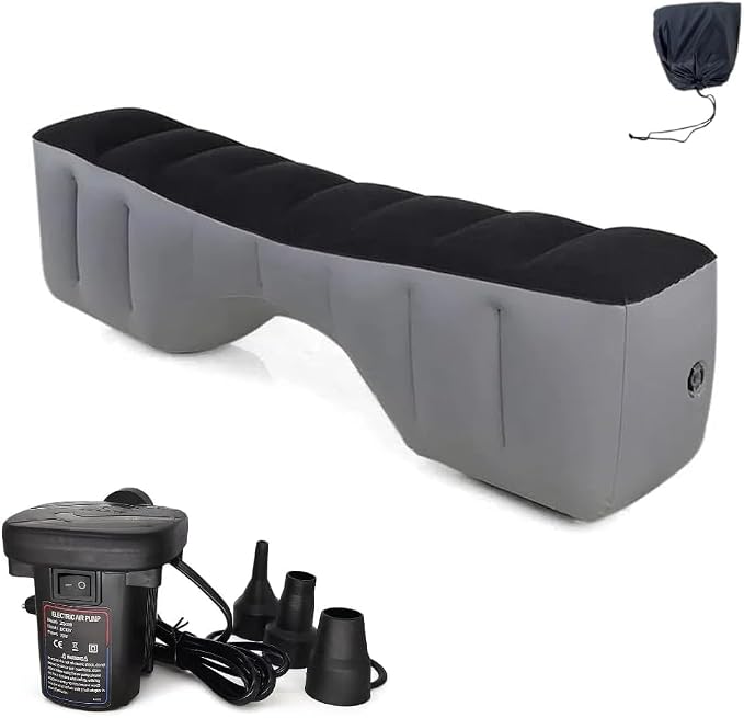 Car Bed, Car Air Bed, Car Mattress, Back Seat Bed, Back Seat Gap Filler Pad, Inflatable, Extender, Portable Sleeping Accessories for SUV, Camping, Travel, Rest, with Air Pump