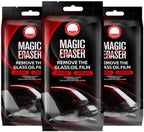 Car Glass Film Magic Cleaning Sponge, Non-Scratch Window Cleaning Sponges, Car Windshield Cleaner Tool,Fog Remover for Clear Vision Driving, Anti-Rain Fog Windshield Glass Oil Film Remover (3)