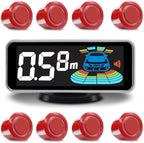 Car Parking Sensors Kit Reverse Parktronic System Auto Electronics Vehicle Backup Assistant Reverse 8 Sensor (Red)