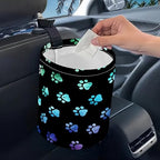 Portable Reusable Waterproof Car Trash Bin, Multipurpose Vehicle Organizer, Road Trip Essentials (Dog paw 3)