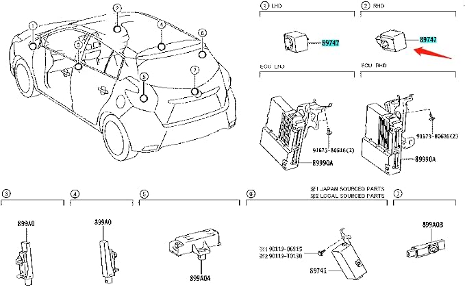 89747-30040 89747-0r020 068900-4580 068900-4890 Remote Door Lock Buzzer for: Scion Yaris Prius Corolla CT200H ES350 Camry Venza Mirai LS500H LC500 Highlander C-HR Rav4 Hilux Hiace Sienna