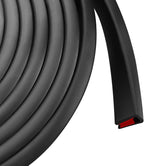Rubber Edge Trim, 3/16" (5mm) Rubber Edge Guard, Flexible Self Adhesive U Channel Edge Protector for Glass, Mirror, Plywood, Steel Panel Sharp Edges, Peel and Stick Plastic Trim, Black Color, 10Ft