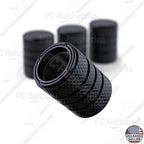 Aluminum Tire Valve Stem Caps – Anti-Rust, Premium Anodized Aluminum, Corrosion-Resistant, Easy Install, Universal Fit for Car, Truck, Bike, SUV – 1 Pack/Set of 4 (Onyx Black)