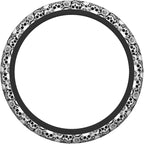 Skull Steering Wheel Cover Non Slip Black and White Neoprene Steering Wheel Protector Covers Universal 15 inch for Women Men Car Accessories