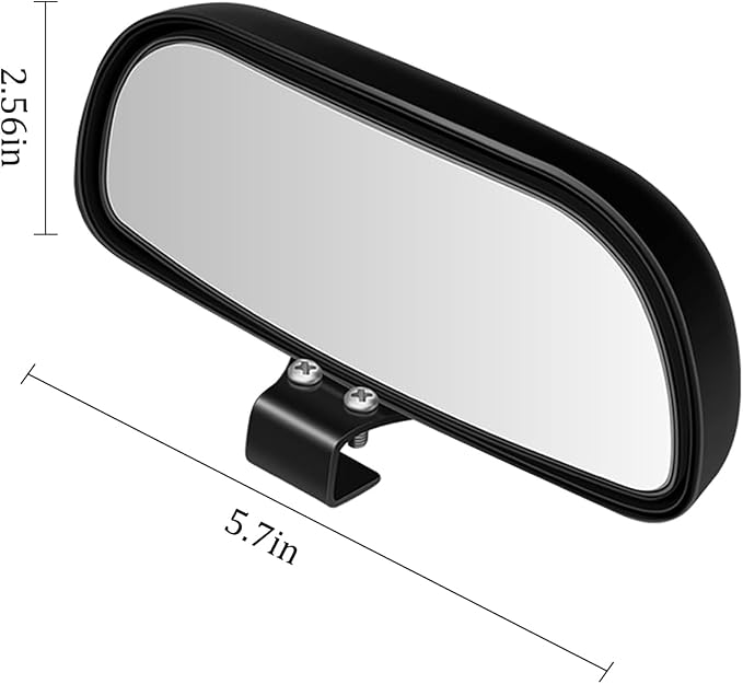 Mandark Car Blind Spot Mirror, Rectangle HD Glass Convex Vehicle Rearview Mirror, Wide Angle Adjustible Auto Exterior Blindspot Side View Mirror, Universal for SUV, Sedan, Truck (Black)