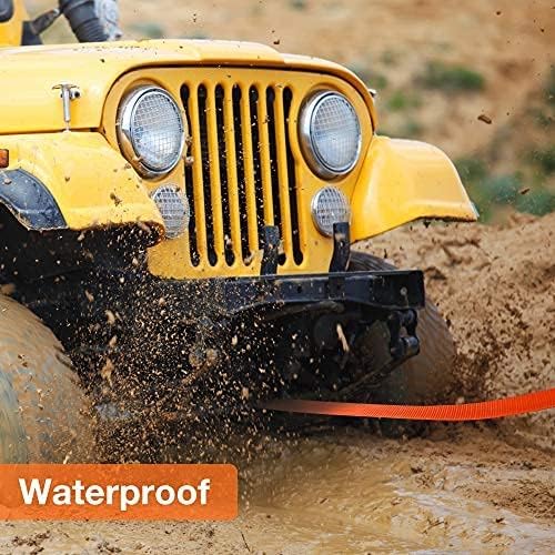 Tow Strap Tree Saver Strap for Winching 3" x 20' 30,000 lb,Heavy Duty Offroad Straps RV Trailer Truck Winch Strap Emergency 4x4 Off Road Recovery Towing Rope Camper Accessories Travel Car Essentials